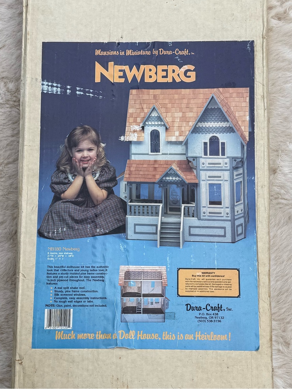Vintage Newberg Dollhouse Kit Cream and Blue